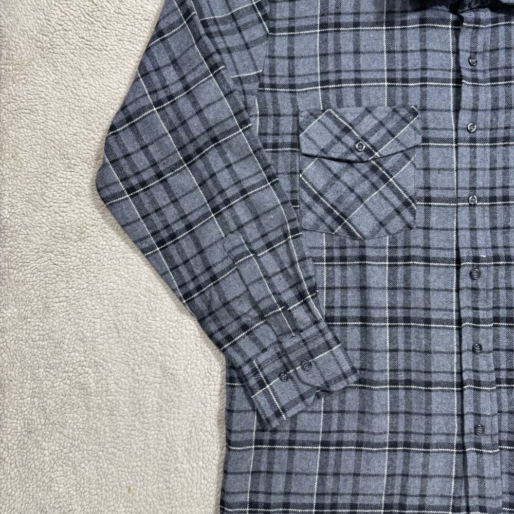 Lowbrow Art Company Shirt Mens Medium Plaid Button-Up Flannel Low Life Skull NEW - Picture 11 of 16